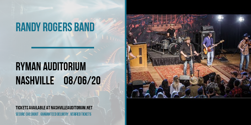Randy Rogers Band at Ryman Auditorium tickets Randy Rogers Band at Ryman Auditorium