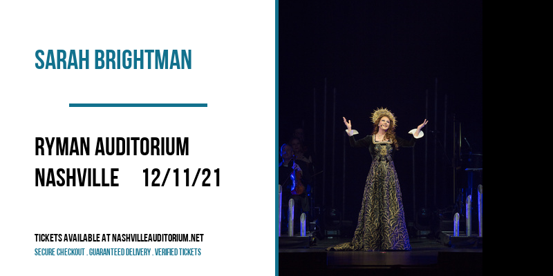 Sarah Brightman at Ryman Auditorium tickets Sarah Brightman at Ryman Auditorium