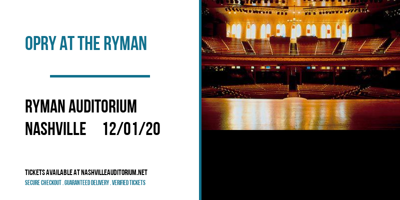 Opry At The Ryman [CANCELLED] at Ryman Auditorium