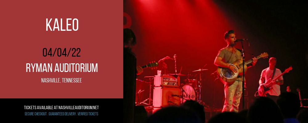 Kaleo at Ryman Auditorium tickets Kaleo at Ryman Auditorium