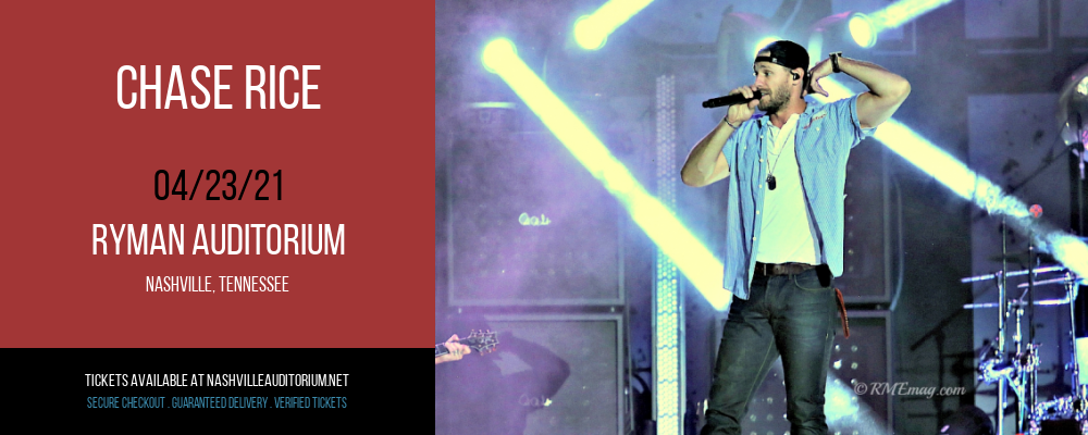 Chase Rice at Ryman Auditorium tickets Chase Rice at Ryman Auditorium