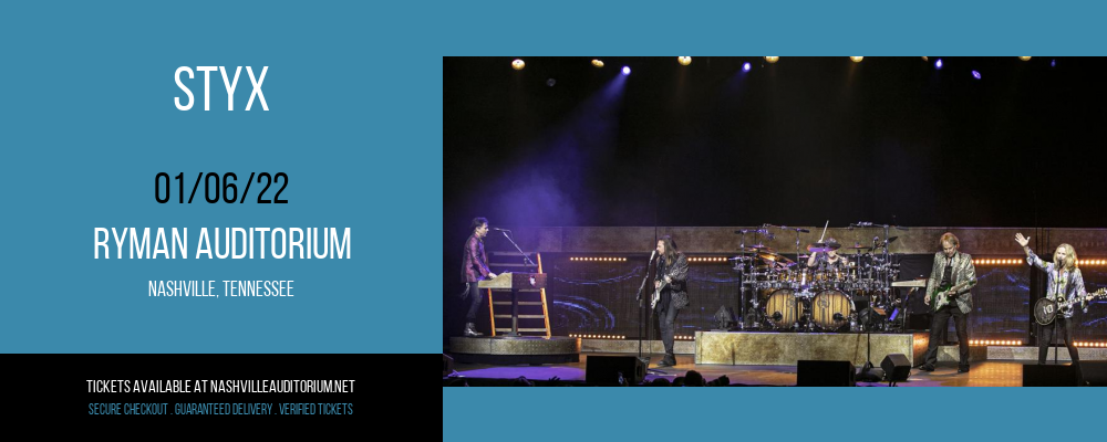 Styx at Ryman Auditorium tickets Styx at Ryman Auditorium