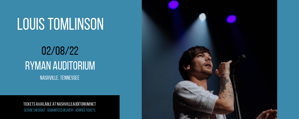 Louis Tomlinson at Ryman Auditorium tickets Louis Tomlinson at Ryman Auditorium