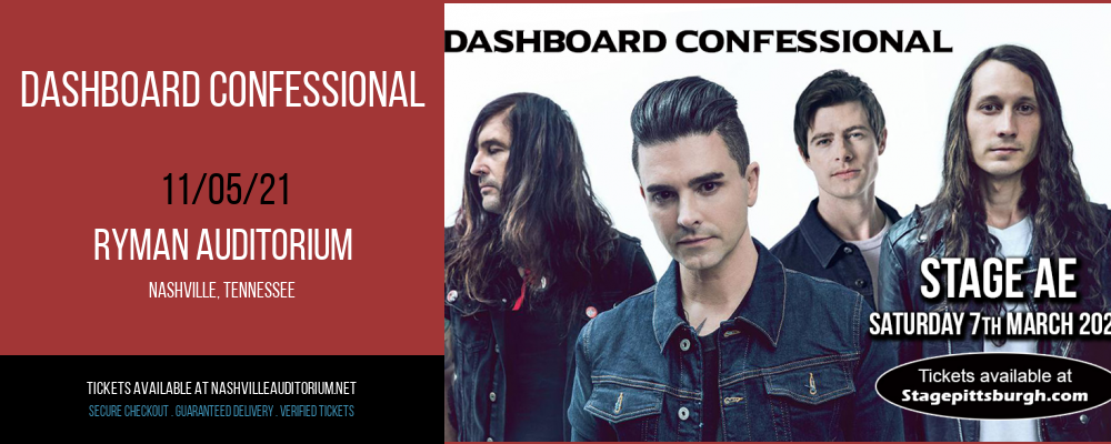 Dashboard Confessional at Ryman Auditorium tickets Dashboard Confessional at Ryman Auditorium