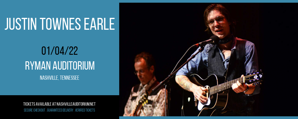 Justin Townes Earle at Ryman Auditorium tickets Justin Townes Earle at Ryman Auditorium