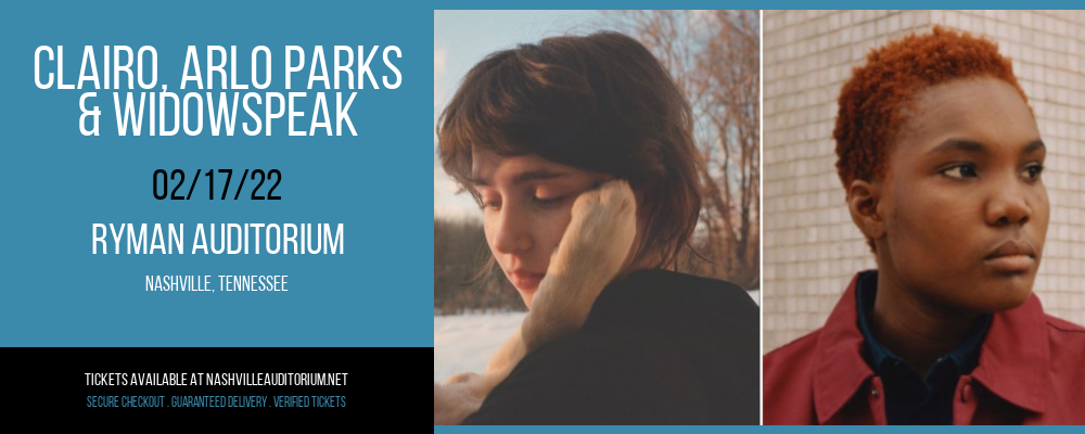 Clairo, Arlo Parks & Widowspeak at Ryman Auditorium tickets Clairo, Arlo Parks & Widowspeak at Ryman Auditorium