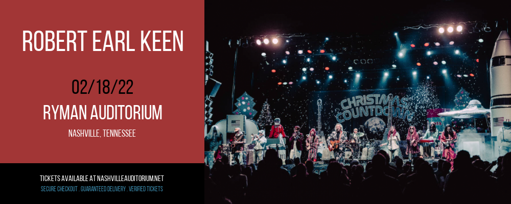 Robert Earl Keen at Ryman Auditorium tickets Robert Earl Keen at Ryman Auditorium