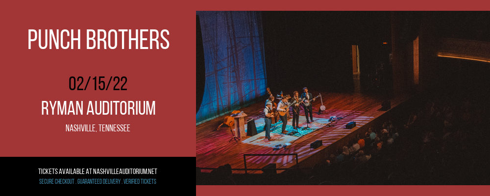 Punch Brothers at Ryman Auditorium tickets Punch Brothers at Ryman Auditorium