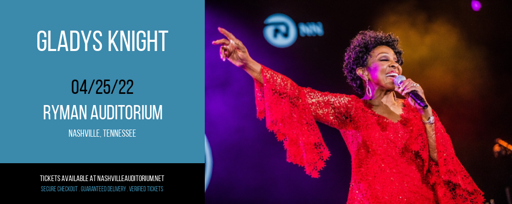 Gladys Knight at Ryman Auditorium tickets Gladys Knight at Ryman Auditorium