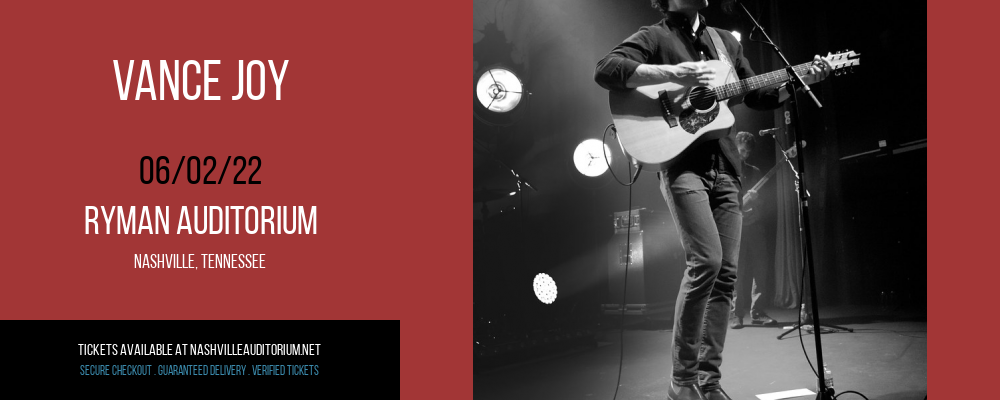 Vance Joy at Ryman Auditorium tickets Vance Joy at Ryman Auditorium
