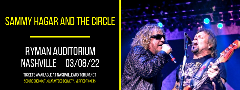 Sammy Hagar and the Circle at Ryman Auditorium tickets Sammy Hagar and the Circle at Ryman Auditorium