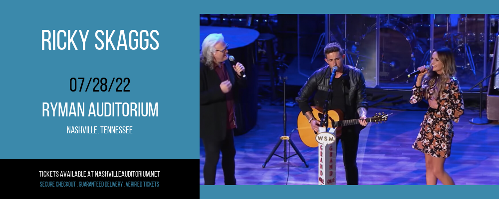 Ricky Skaggs at Ryman Auditorium tickets Ricky Skaggs at Ryman Auditorium