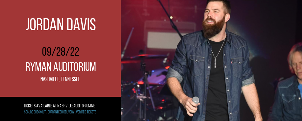 Jordan Davis at Ryman Auditorium tickets Jordan Davis at Ryman Auditorium