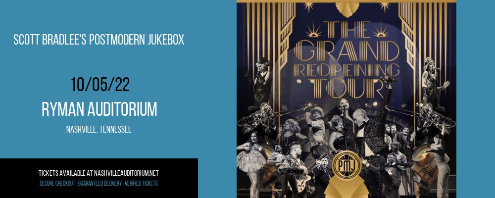 Scott Bradlee's Postmodern Jukebox at Ryman Auditorium tickets Scott Bradlee's Postmodern Jukebox at Ryman Auditorium