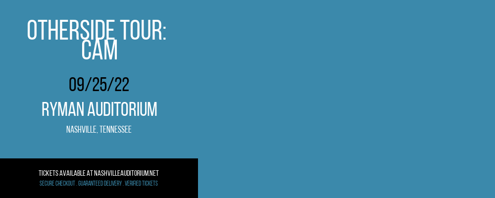 Otherside Tour: Cam at Ryman Auditorium tickets Otherside Tour: Cam at Ryman Auditorium