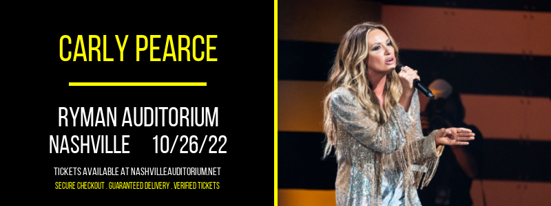 Carly Pearce at Ryman Auditorium tickets Carly Pearce at Ryman Auditorium