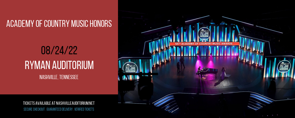 Academy of Country Music Honors at Ryman Auditorium tickets Academy of Country Music Honors at Ryman Auditorium