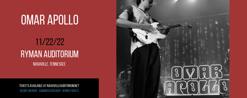Omar Apollo at Ryman Auditorium tickets Omar Apollo at Ryman Auditorium