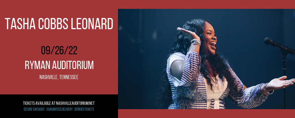 Tasha Cobbs Leonard at Ryman Auditorium tickets Tasha Cobbs Leonard at Ryman Auditorium