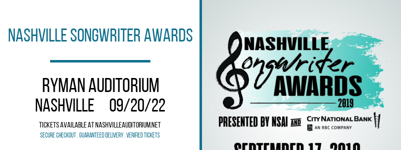 Nashville Songwriter Awards at Ryman Auditorium tickets Nashville Songwriter Awards at Ryman Auditorium
