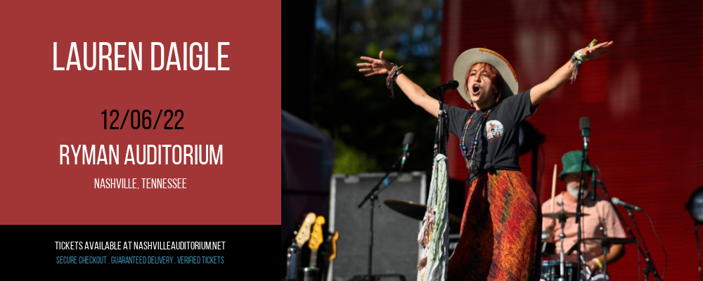Lauren Daigle at Ryman Auditorium tickets Lauren Daigle at Ryman Auditorium
