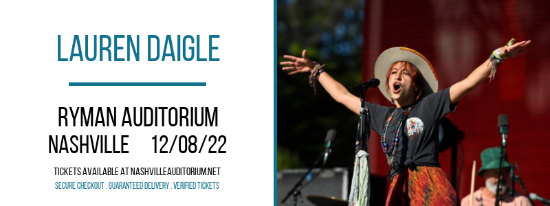 Lauren Daigle at Ryman Auditorium tickets Lauren Daigle at Ryman Auditorium