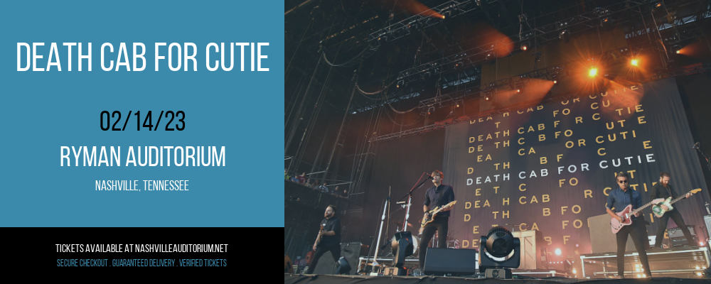 Death Cab for Cutie at Ryman Auditorium tickets Death Cab for Cutie at Ryman Auditorium