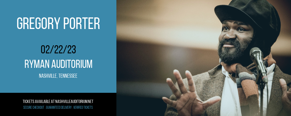 Gregory Porter at Ryman Auditorium tickets Gregory Porter at Ryman Auditorium