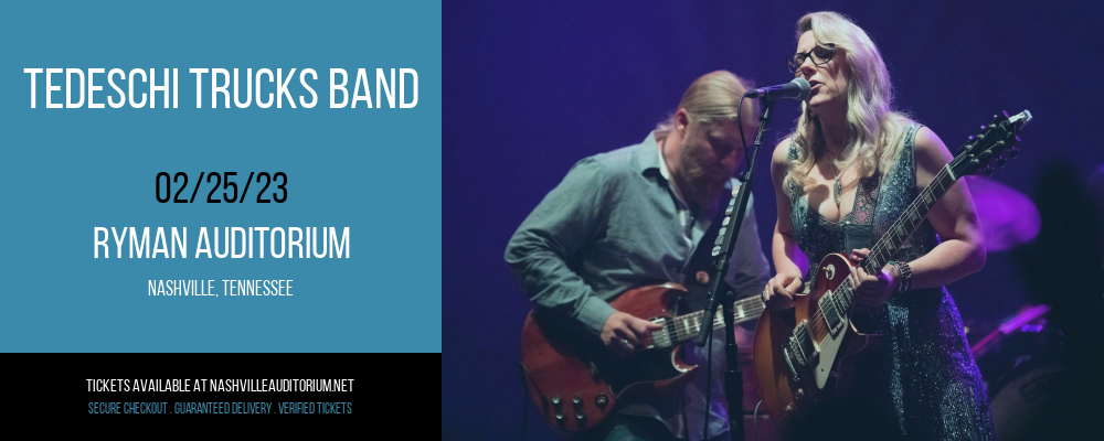 Tedeschi Trucks Band at Ryman Auditorium tickets Tedeschi Trucks Band at Ryman Auditorium