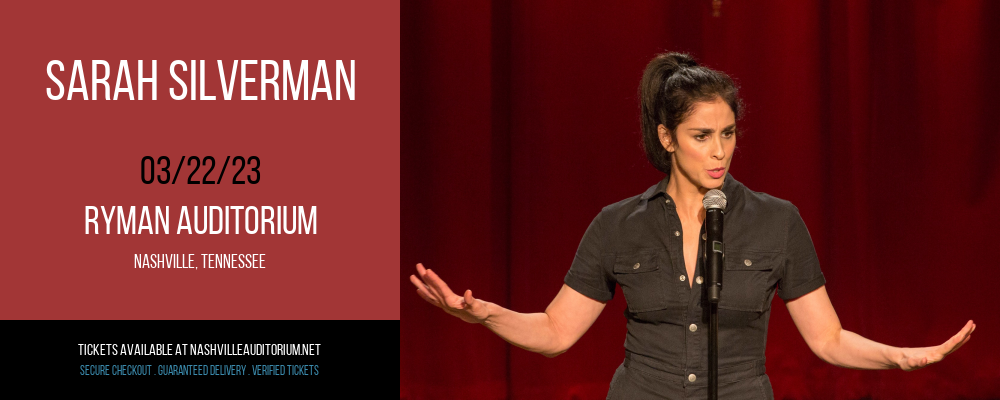 Sarah Silverman at Ryman Auditorium tickets Sarah Silverman at Ryman Auditorium