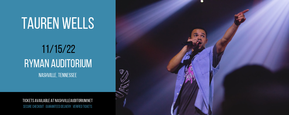 Tauren Wells [CANCELLED] at Ryman Auditorium