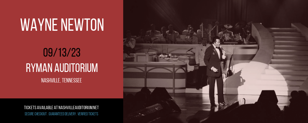 Wayne Newton at Ryman Auditorium tickets Wayne Newton at Ryman Auditorium