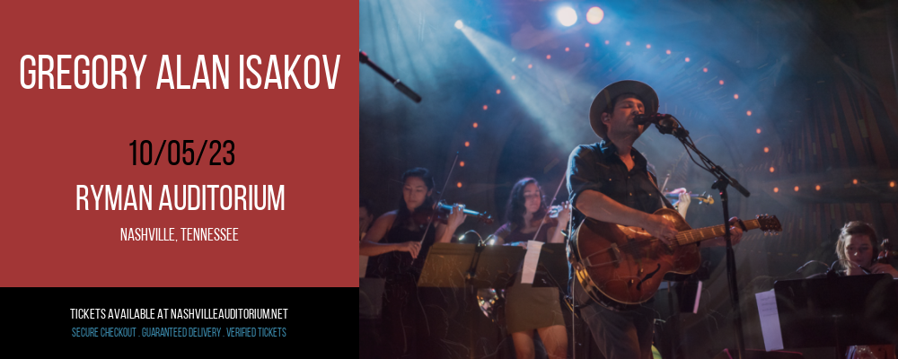 Gregory Alan Isakov at Ryman Auditorium