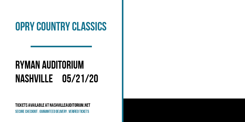 Opry Country Classics at Ryman Auditorium tickets Opry Country Classics at Ryman Auditorium