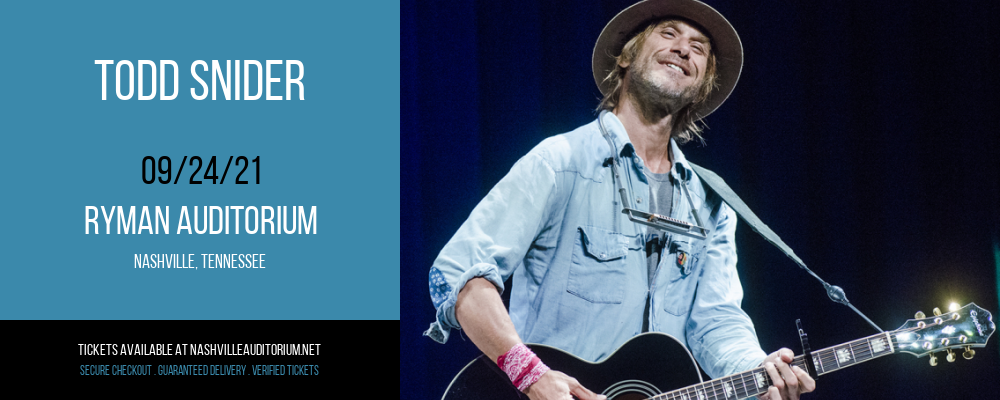 Todd Snider at Ryman Auditorium tickets Todd Snider at Ryman Auditorium