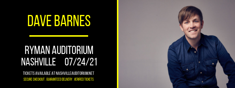Dave Barnes at Ryman Auditorium tickets Dave Barnes at Ryman Auditorium