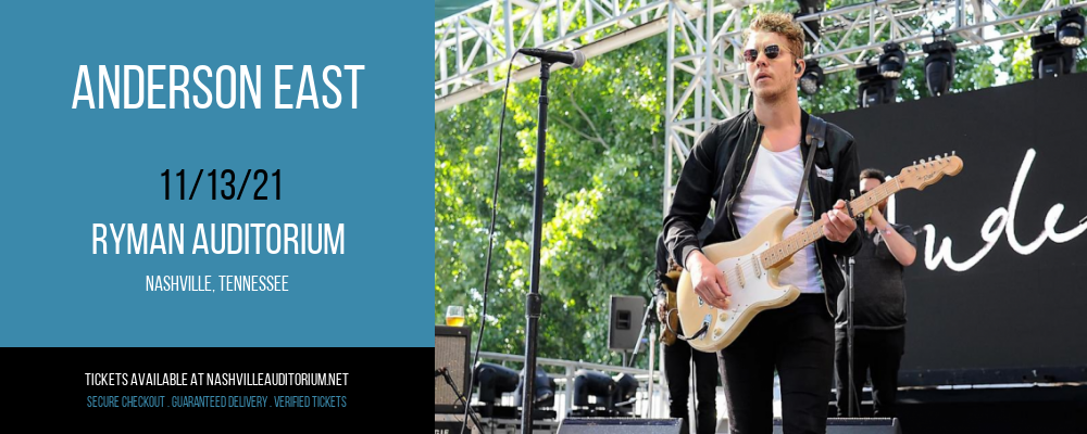 Anderson East at Ryman Auditorium tickets Anderson East at Ryman Auditorium
