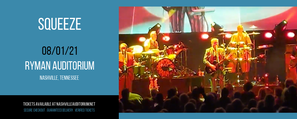 Squeeze at Ryman Auditorium tickets Squeeze at Ryman Auditorium