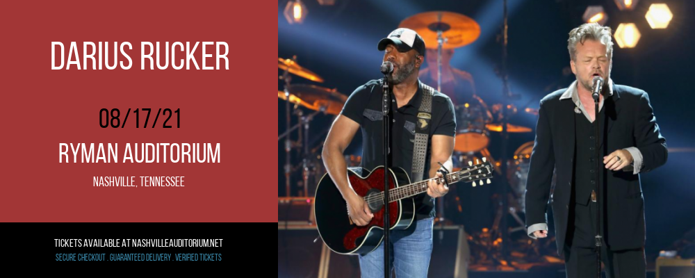 Darius Rucker at Ryman Auditorium tickets Darius Rucker at Ryman Auditorium