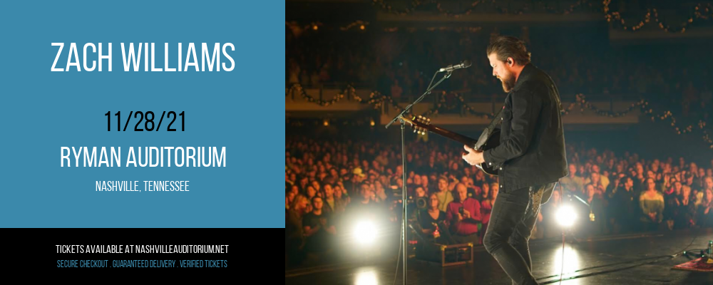 Zach Williams at Ryman Auditorium tickets Zach Williams at Ryman Auditorium
