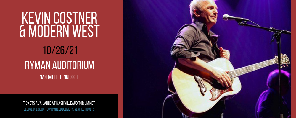Kevin Costner & Modern West at Ryman Auditorium tickets Kevin Costner & Modern West at Ryman Auditorium