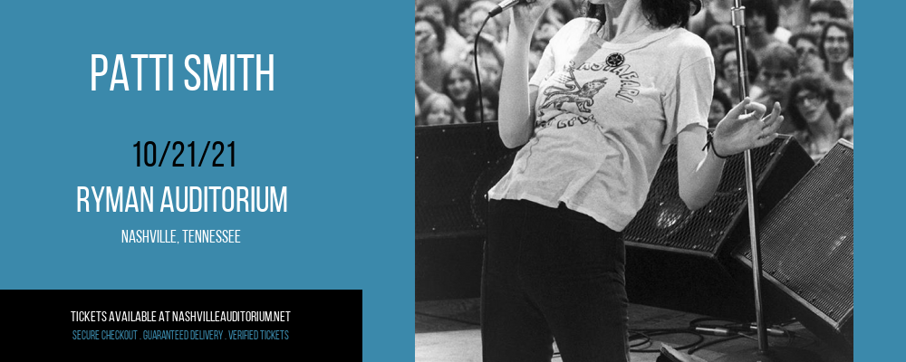 Patti Smith at Ryman Auditorium tickets Patti Smith at Ryman Auditorium