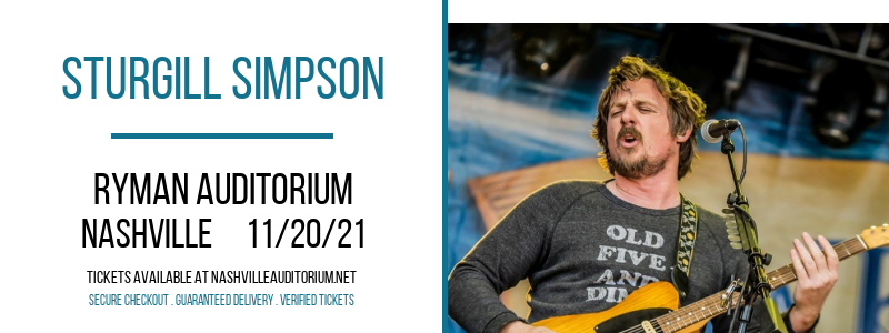 Sturgill Simpson [CANCELLED] at Ryman Auditorium
