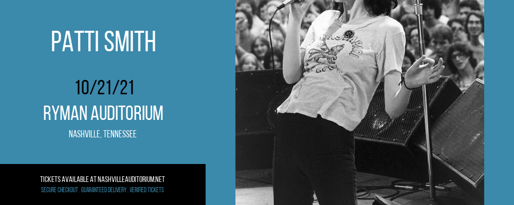 Patti Smith [CANCELLED] at Ryman Auditorium