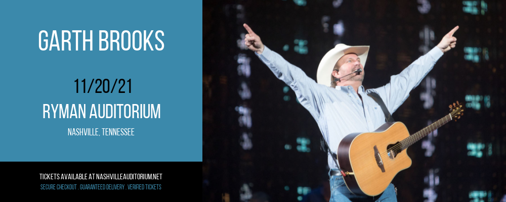 Garth Brooks at Ryman Auditorium tickets Garth Brooks at Ryman Auditorium