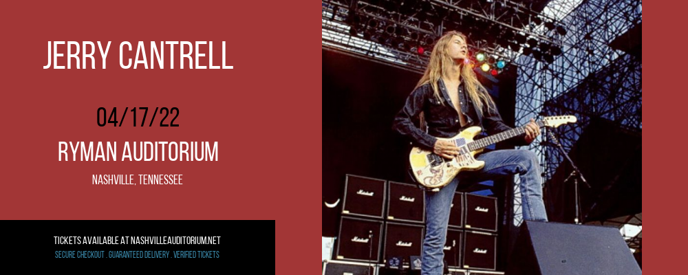 Jerry Cantrell at Ryman Auditorium tickets Jerry Cantrell at Ryman Auditorium