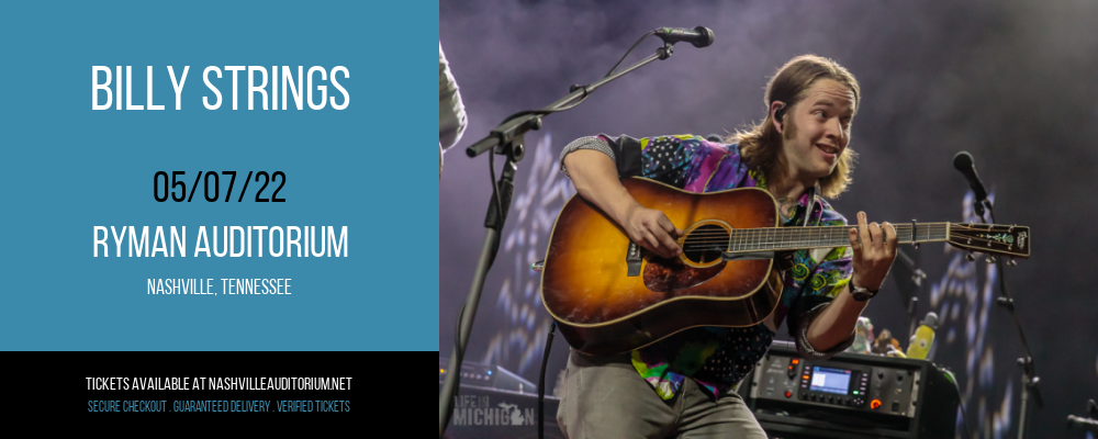 Billy Strings at Ryman Auditorium tickets Billy Strings at Ryman Auditorium