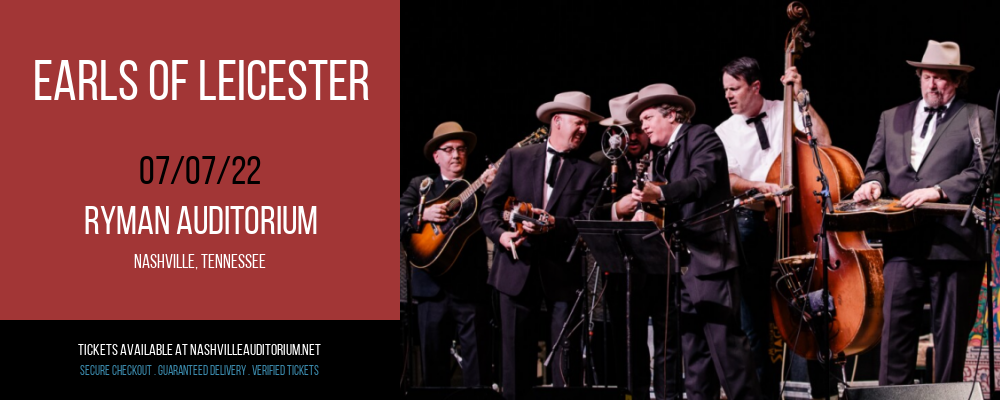 Earls of Leicester at Ryman Auditorium tickets Earls of Leicester at Ryman Auditorium