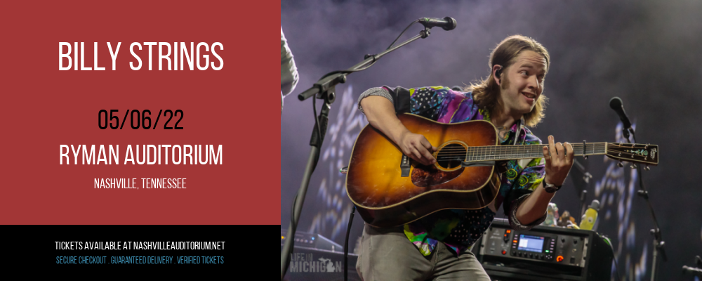 Billy Strings at Ryman Auditorium tickets Billy Strings at Ryman Auditorium