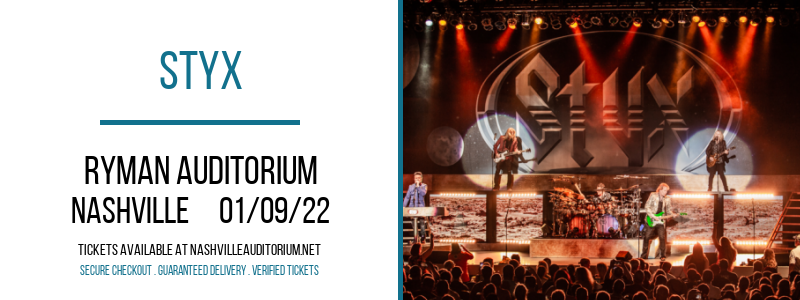 Styx at Ryman Auditorium tickets Styx at Ryman Auditorium
